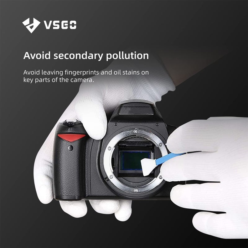 VSGO Professional Camera Cleaning Gloves Anti-Static for Camera and Sensor Cleaning, Compatible with Precision Instruments, White (DDG-1) - Image 3
